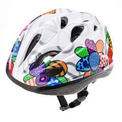 Vaikiškas dviratininko šalmas Meteor KS07 Colorful Flowers, baltas kaina ir informacija | Šalmai | pigu.lt