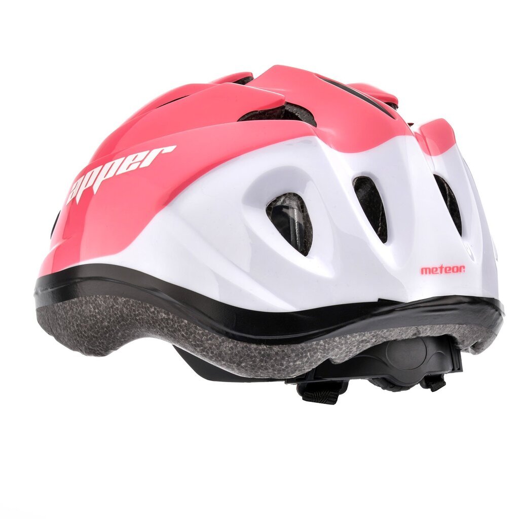 Vaikiškas dviratininko šalmas Meteor KS07, rožinis/baltas kaina ir informacija | Šalmai | pigu.lt