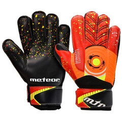 Перчатки вратарские Meteor Defence, чёрно-оранжевые цена и информация | Тренировочные перчатки. Размер 5 | pigu.lt