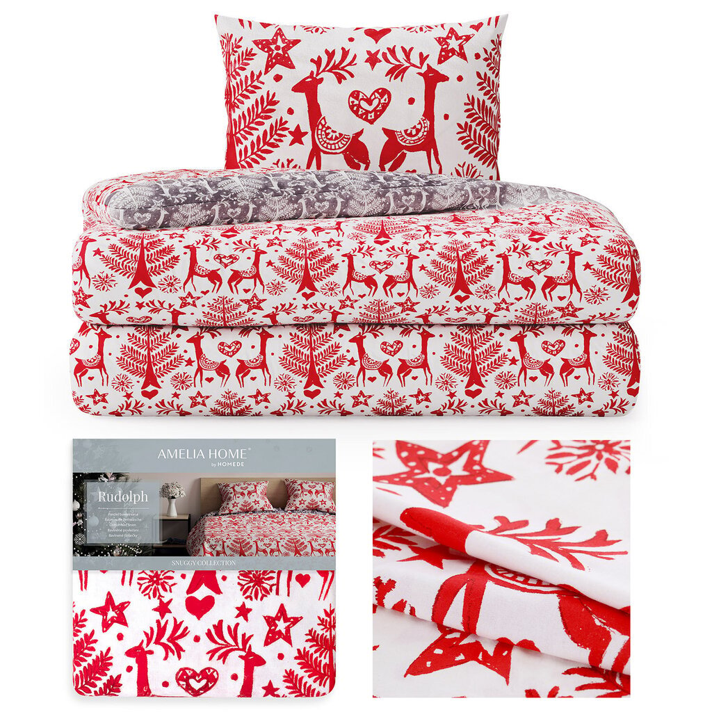 AmeliaHome patalynės komplektas Snuggy Rudolph, 160x200, 3 dalių цена и информация | Patalynės komplektai | pigu.lt