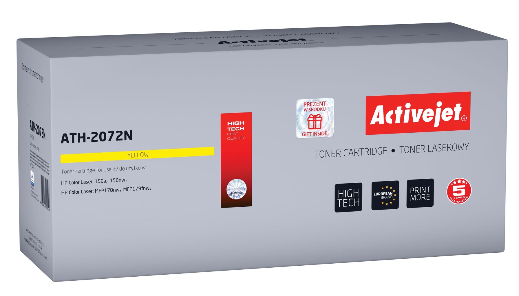 Toneris Activejet ATH-2072N suderinama su HP spausdintuvams HP 117A 207A, geltona kaina ir informacija | Kasetės lazeriniams spausdintuvams | pigu.lt