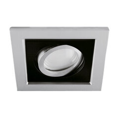Borys d sidabras/juoda į lubas montuojamas šviestuvas Struhm 28 x 105 x 105 mm kaina ir informacija | Įmontuojami šviestuvai, LED panelės | pigu.lt