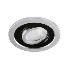 Borys c sidabras/juoda į lubas montuojamas šviestuvas Struhm 28 x 105 x 105 mm kaina ir informacija | Įmontuojami šviestuvai, LED panelės | pigu.lt