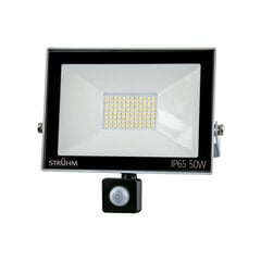 Серый 6500k светодиодный прожектор smd с датчиком движения STRÜHM kroma led s 50w, 217 x 229 x 59 мм цена и информация | Уличные светильники | pigu.lt