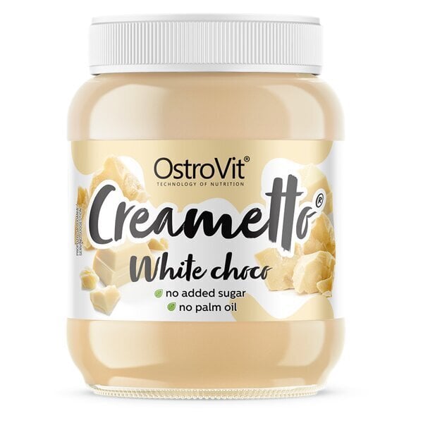 Baltojo šokolado kremas be cukraus OstroVit Creametto White Choco, 350 g kaina ir informacija | Funkcinis maistas (supermaistas) | pigu.lt