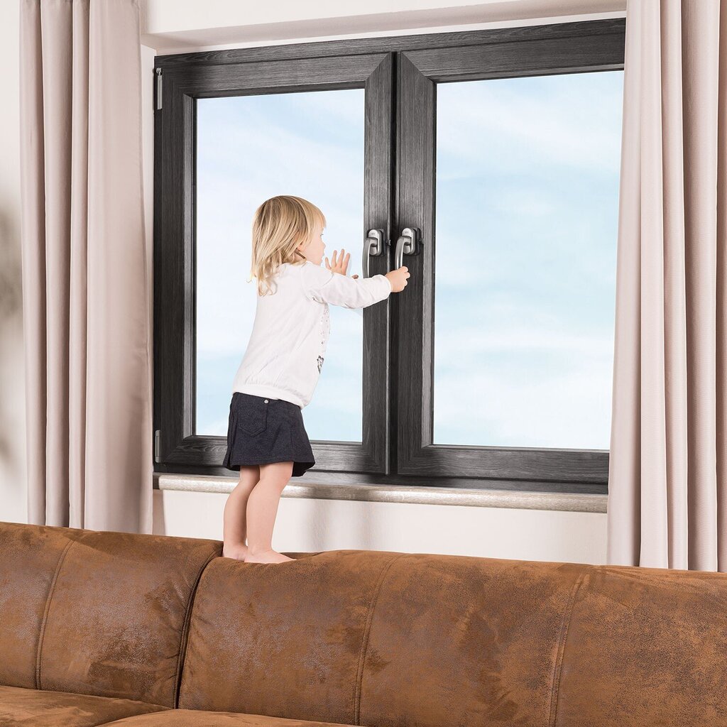 Lango ir balkono durų užraktas Reer Winlock, juodas kaina ir informacija | Saugos varteliai, apsaugos | pigu.lt