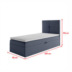 Кровать Selsey Satiri 90x200 см с Pocket матрасом, серая цена и информация | Кровати | pigu.lt