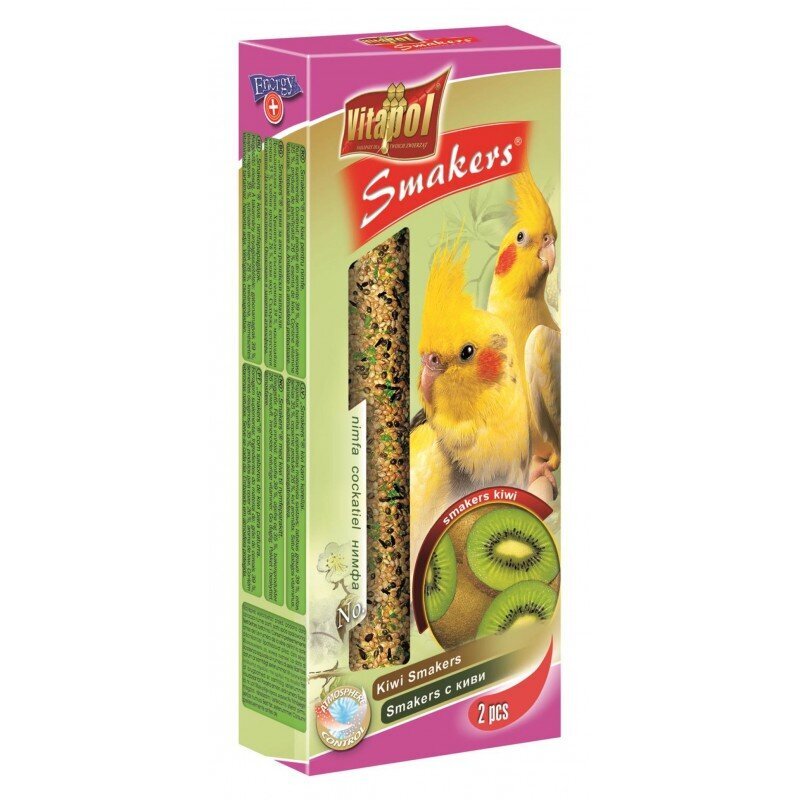 Vitapol Smakers skanėstas papūgoms Nimfoms, apelsininis (2 vnt) 90g kaina ir informacija | Lesalas paukščiams | pigu.lt