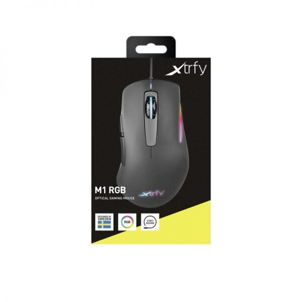 Pelė Xtrfy M1 RGB, juoda kaina ir informacija | Pelės | pigu.lt