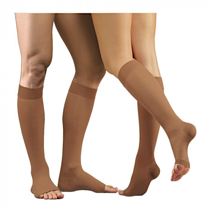 Medicininės kompresinės puskojinės su atviri pirštų galai (18-21 mmHg) Elast 0408 Lux kaina ir informacija | Moteriškos kojinės | pigu.lt