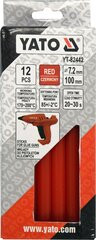 Karštų klijų lazdelės raudonos 7.2x100mm 12 vnt. Yato (YT-82442) kaina ir informacija | Mechaniniai įrankiai | pigu.lt