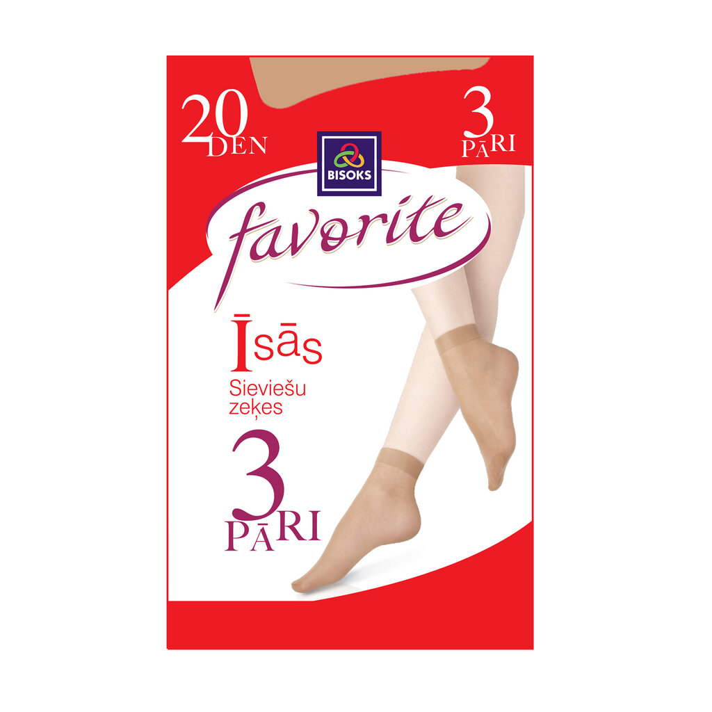 Moteriškos kojinės Favorite 20 den 3p 25211 beige kaina ir informacija | Moteriškos kojinės | pigu.lt