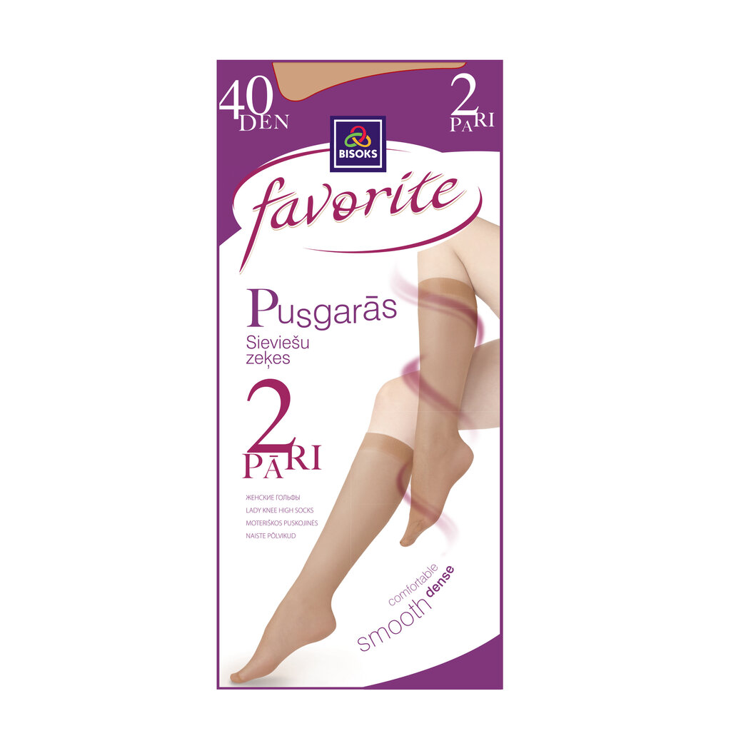 Moteriškos kojinės iki kelių Favorite 40 den 2p 25271 beige kaina ir informacija | Moteriškos kojinės | pigu.lt