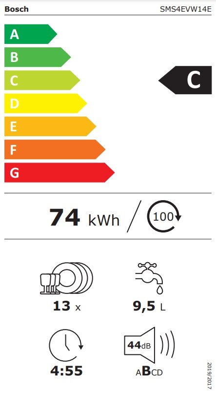 Bosch SMS4EVW14E kaina ir informacija | Indaplovės | pigu.lt