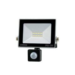 Светодиодный прожектор smd с датчиком движения STRÜHM kroma led s 10w серый 4500k, 150 x 111 x 50 мм цена и информация | Уличные светильники | pigu.lt