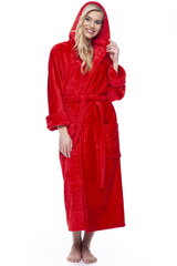 Халат из бамбукового волокна с капюшоном для женщин Elite Bamboo, красный цена и информация | Женские халаты | pigu.lt