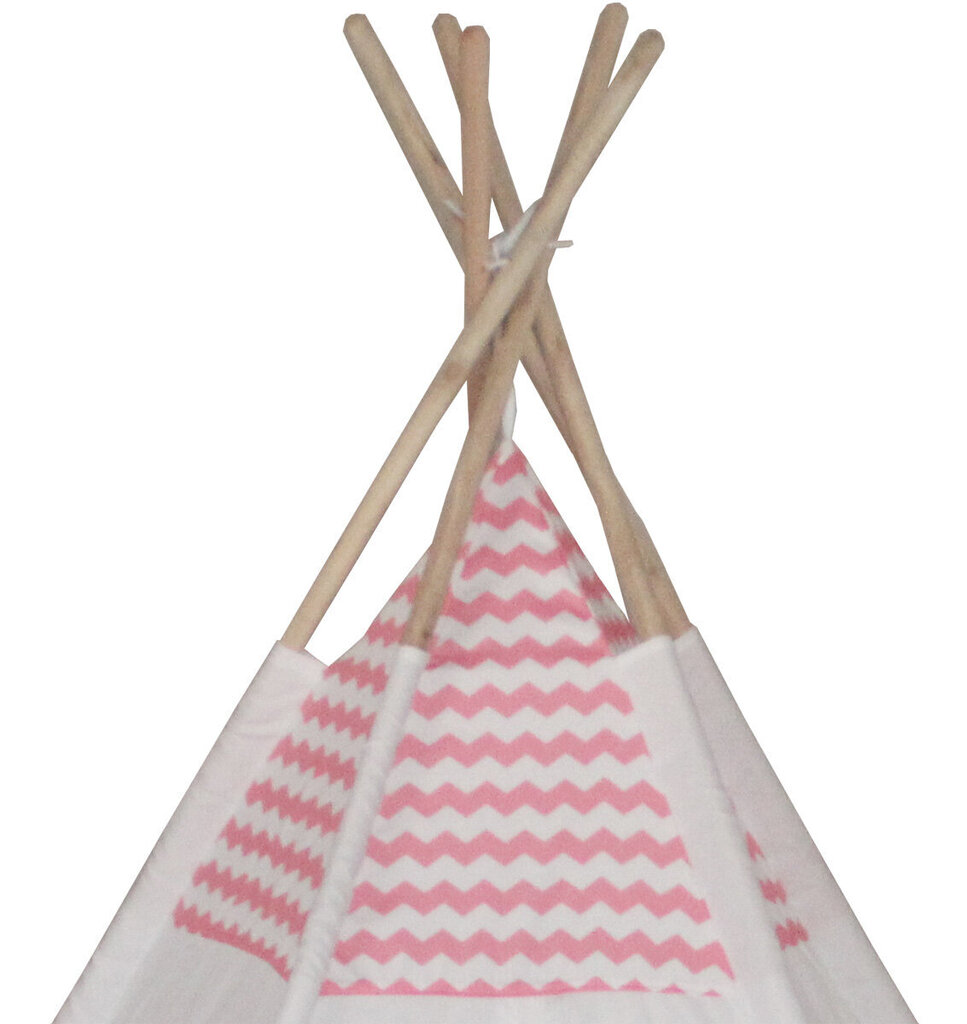 Vaikiška indėniška palapinė-vigvamas Enero Toys, rožinė/balta kaina ir informacija | Vaikų žaidimų nameliai | pigu.lt