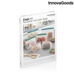 Набор из 6 многоразовых пакетов на молнии ZAGS INNOVAGOODS цена и информация | Посуда для хранения еды | pigu.lt