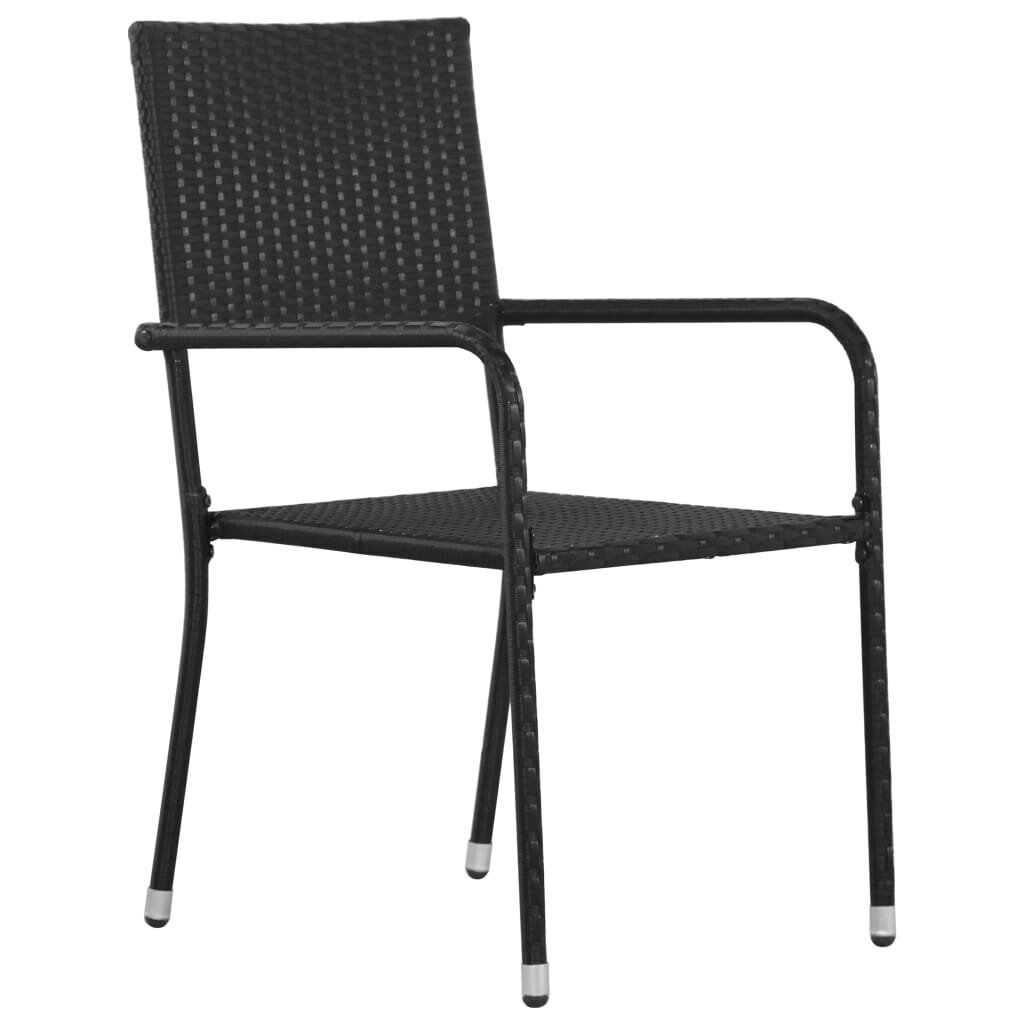 Lauko valgomojo kėdės, 6 vnt, juodos kaina ir informacija | Lauko kėdės, foteliai, pufai | pigu.lt