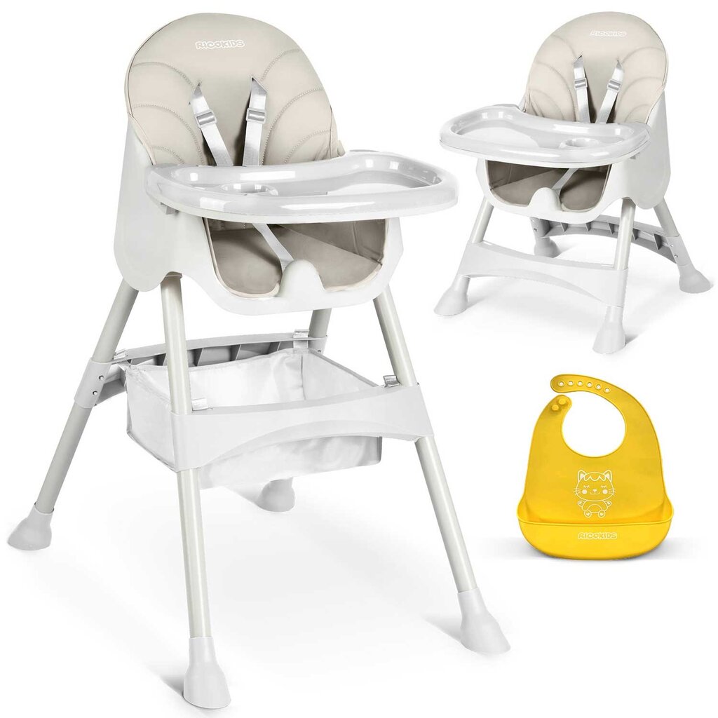 Maitinimo kėdutė Milo, grey kaina ir informacija | Maitinimo kėdutės | pigu.lt