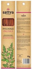 Ароматические благовонные палочки Sattva Ayurveda Patchouli, 15 шт цена и информация | Ароматы для дома | pigu.lt