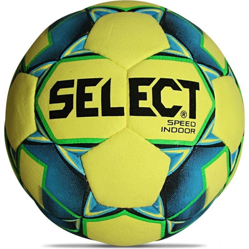 Futbolo kamuolys Select Hala Speed Indoor 2018 16538, 5 dydis, geltona/mėlyna kaina ir informacija | Futbolo kamuoliai | pigu.lt
