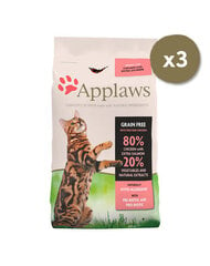 Applaws для взрослых кошек с курицей и лососем, 3x2 кг цена и информация | Сухой корм для кошек | pigu.lt