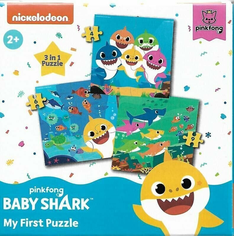 Dėlionė Nickelodeon Pinkfong Baby Shark 3in1 цена и информация | Dėlionės (puzzle) | pigu.lt