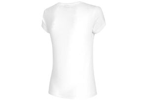 Sportiniai marškinėliai moterims 4F H4L21-TSD034-10S, balti kaina ir informacija | Sportinė apranga moterims | pigu.lt