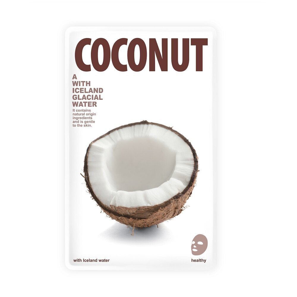 Lakštinė veido kaukė Blue Dot With Iceland Glacial Water Coconut 20 g kaina ir informacija | Veido kaukės, paakių kaukės | pigu.lt