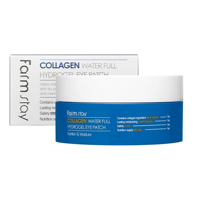 FarmStay Collagen Waterfull Hydrogel akių pleistras 60 vnt. kaina ir informacija | Veido kaukės, paakių kaukės | pigu.lt