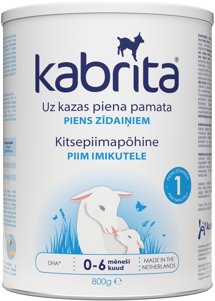 Pieno mišinys Kabrita 1 Infant formula, 0–6 mėn, 800g kaina ir informacija | Pradinio maitinimo ir specialios paskirties mišiniai | pigu.lt