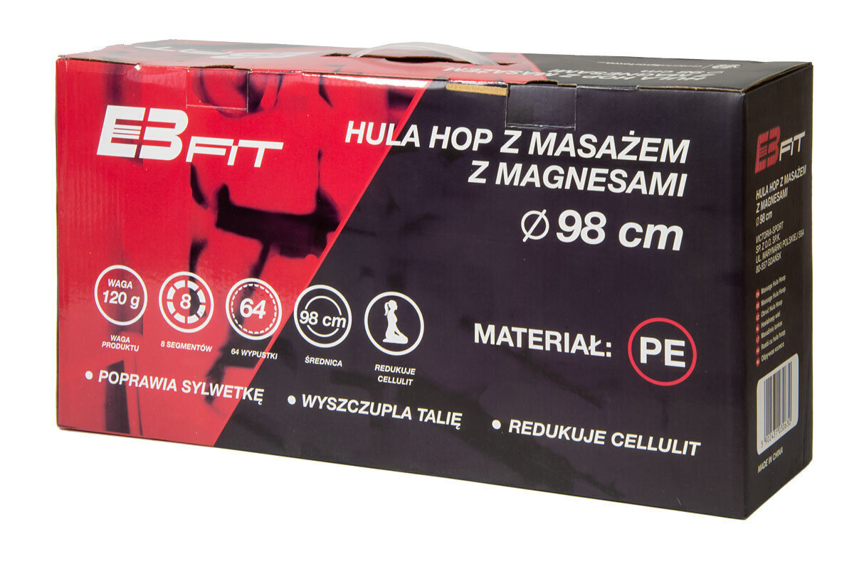 Masažinis lankas EB Fit Hula Hop 1,2 kg kaina ir informacija | Gimnastikos lankai ir lazdos | pigu.lt