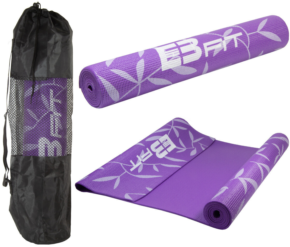 Jogos kilimėlis EB Fit PVC 173x61x0,5 cm, violetinis kaina ir informacija | Kilimėliai sportui | pigu.lt