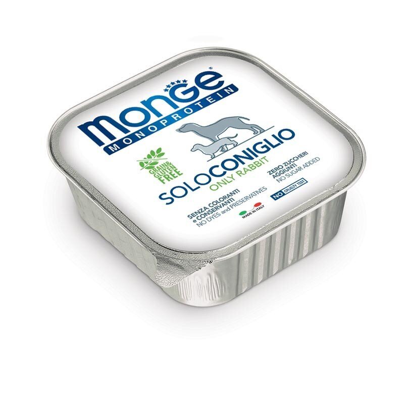 Monge Monoproteico Pate konservai šunims su Triušiena, tik vienos rūšies mėsa 150g цена и информация | Konservai šunims | pigu.lt