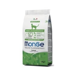 Monge Natural Superpremium Cat Adult vieno baltymo pašaras suaugusioms katėms su Triušiena, 1,5 kg kaina ir informacija | Sausas maistas katėms | pigu.lt