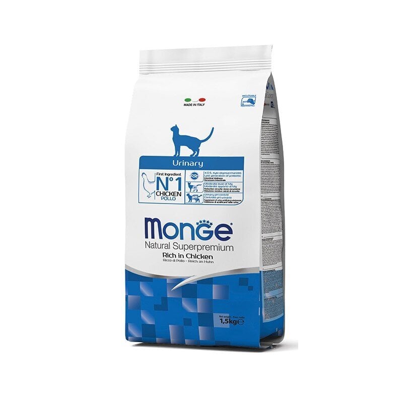 Monge Natural Superpremium Cat Adult Urinary visavertis pašaras suaugusioms katėms su Vištiena 1,5kg цена и информация | Sausas maistas katėms | pigu.lt