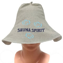 Lininė pirties kepurė su Sauna spirit siuvinėjimu kaina ir informacija | Saunos, pirties aksesuarai | pigu.lt