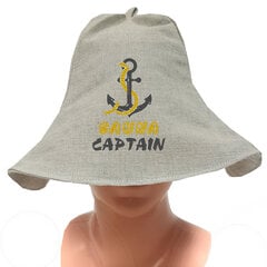 Lininė pirties kepurė su Sauna captain siuvinėjimu kaina ir informacija | Saunos, pirties aksesuarai | pigu.lt