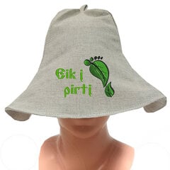 Льняная банная шапка с вышивкой Eik į pirtį цена и информация | Аксессуары для сауны и бани | pigu.lt