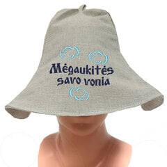 Льняная банная шапка с вышивкой Mėgaukitės savo vonia цена и информация | Аксессуары для сауны и бани | pigu.lt