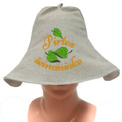 Льняная банная шапка с вышивкой Pirtes šeimininke цена и информация | Аксессуары для сауны и бани | pigu.lt