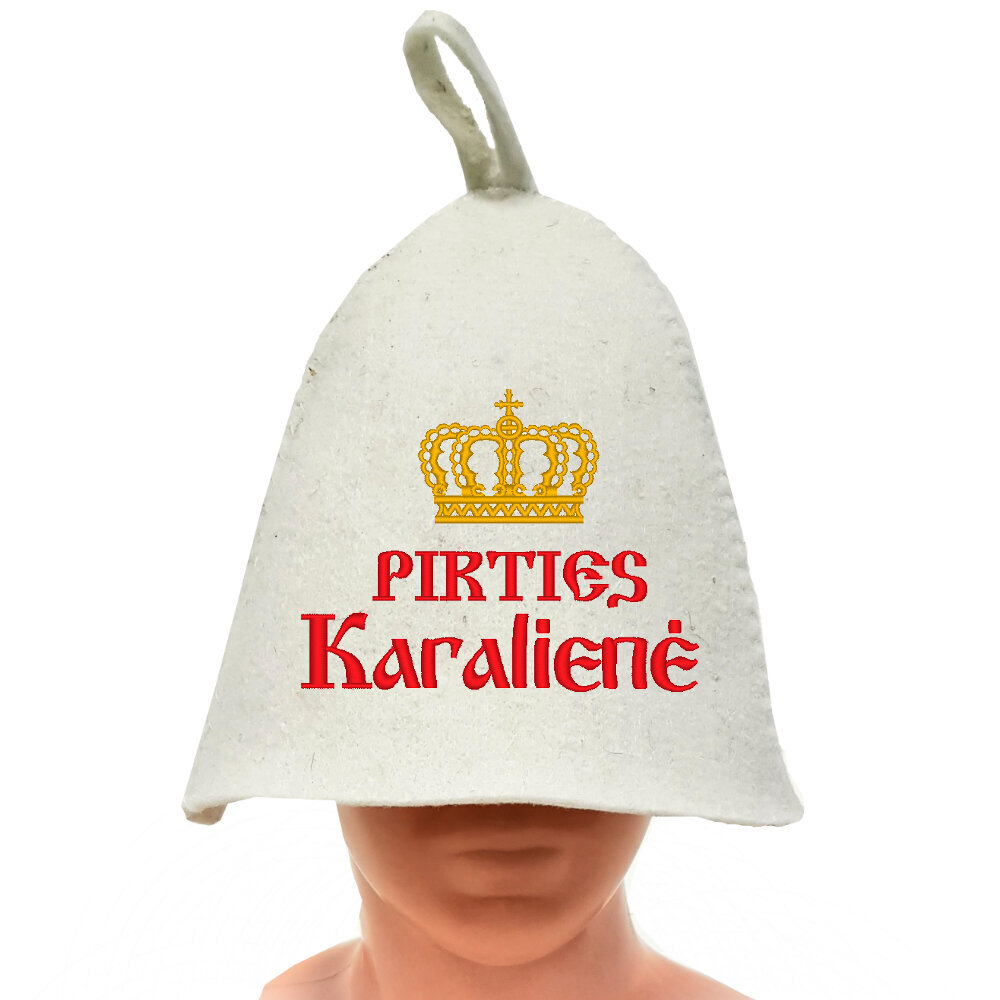 Pirties kepurė su užrašu Pirties Karalienė kaina ir informacija | Saunos, pirties aksesuarai | pigu.lt