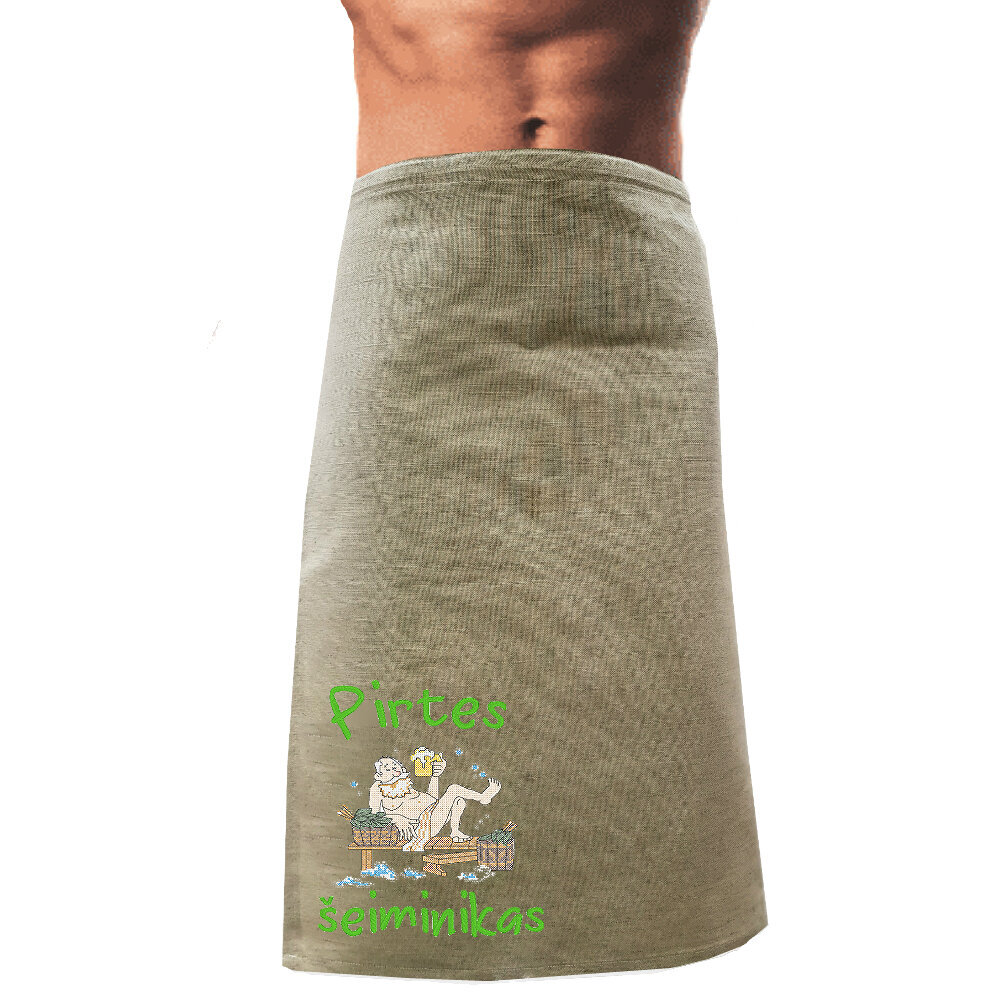 Vyriškas lininis pirties sijonas su siuvinėjimu Pirtes šeiminikas цена и информация | Saunos, pirties aksesuarai | pigu.lt
