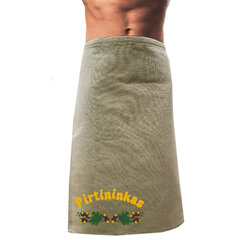 Мужская банная льняная юбка с вышивкой Pirtininkas цена и информация | Аксессуары для сауны и бани | pigu.lt