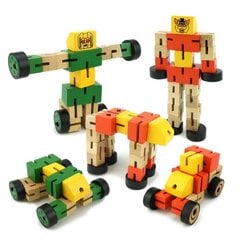 Medinis robotas trasformeris, 17X10 cm цена и информация | Конструкторы и кубики | pigu.lt