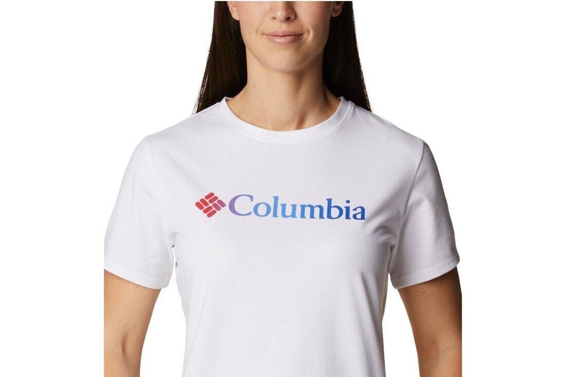 Marškinėliai moterims Columbia Sun Trek W Graphic Tee 1931753101, balti цена и информация | Marškinėliai moterims | pigu.lt