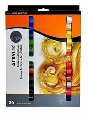 Akrilinių dažų rinkinys "Simply" 24 spalvų po 12 ml. Daler Rowney kaina ir informacija | Kanceliarinės prekės | pigu.lt