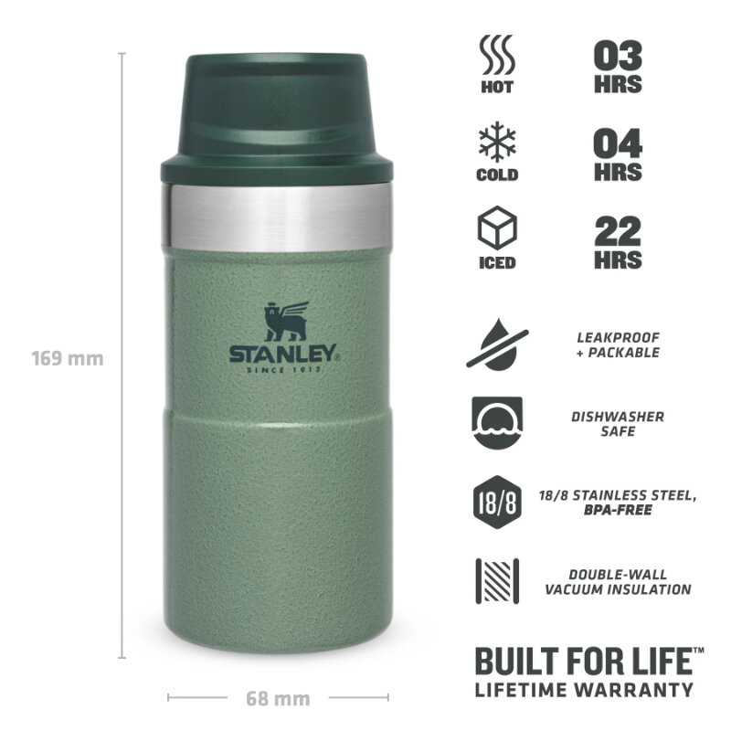 Stanley terminis puodelis The Trigger-Action Travel Mug Classic 0.25 l kaina ir informacija | Termosai, termopuodeliai | pigu.lt