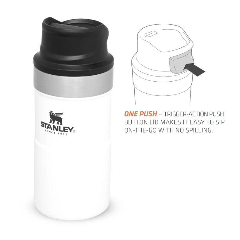 Termo puodelis The Trigger-Action Travel Mug Classic 0.25 l, baltas цена и информация | Termosai, termopuodeliai | pigu.lt